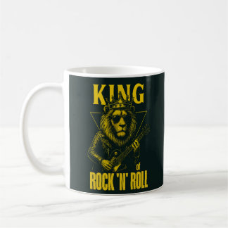 Taza De Café Rey del León Guitarrista de Rock N Roll