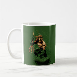 Taza De Café Rey del Océano Guerrero Tridente Arte Cómic Dinámi