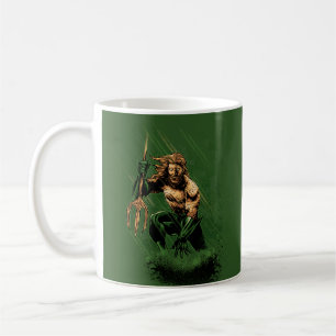 Taza De Café Rey del Océano Guerrero Tridente Arte Cómic Dinámi