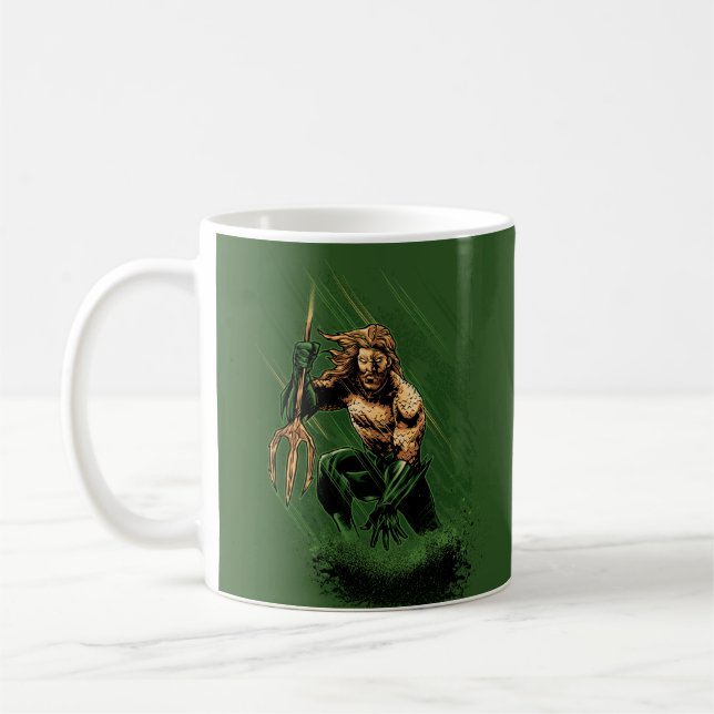 Taza De Café Rey del Océano Guerrero Tridente Arte Cómic Dinámi (Izquierda)