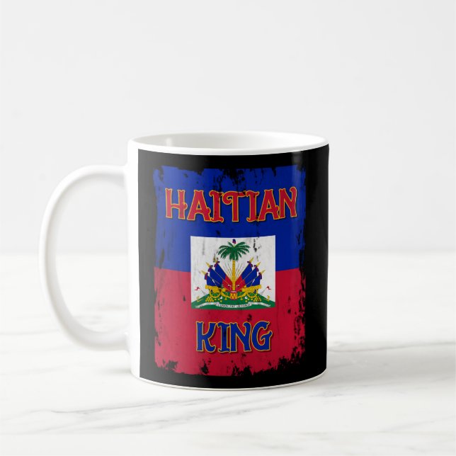 Taza De Café Rey Haitiano Bandera De Haití Emblema Escudo Haiti (Izquierda)