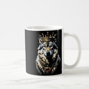 Taza De Café Rey lobo corona divertida Animales geniales Amante