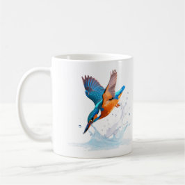 Taza De Café Rey Martín Pescador Vibrante Arte de Fauna
