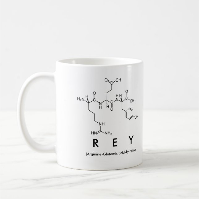 Taza De Café Rey péptido nombre mug (Izquierda)