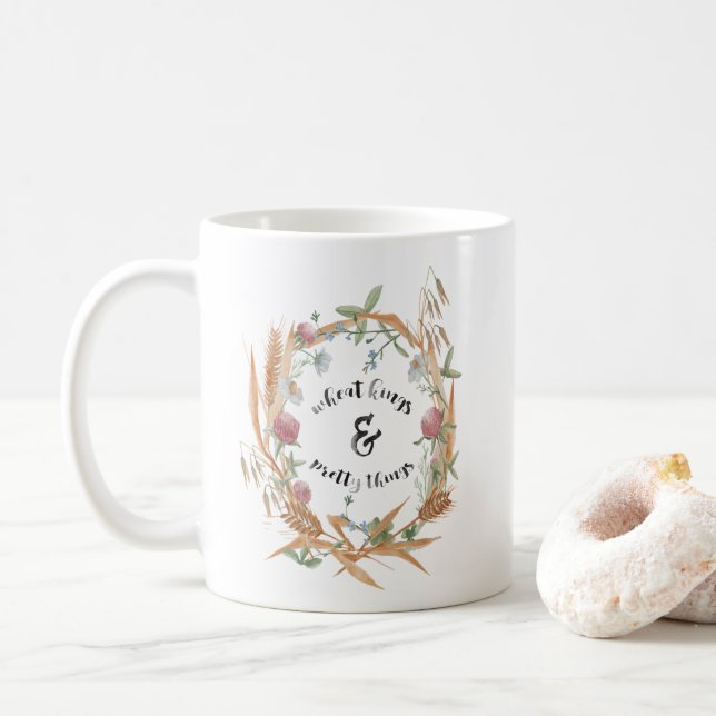 Taza De Café Reyes del trigo y cosas bonitas (Con donut)