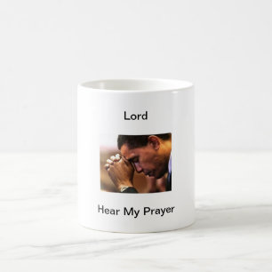 Taza De Café rezo de obama, cristiano, religión, rogando, rezo