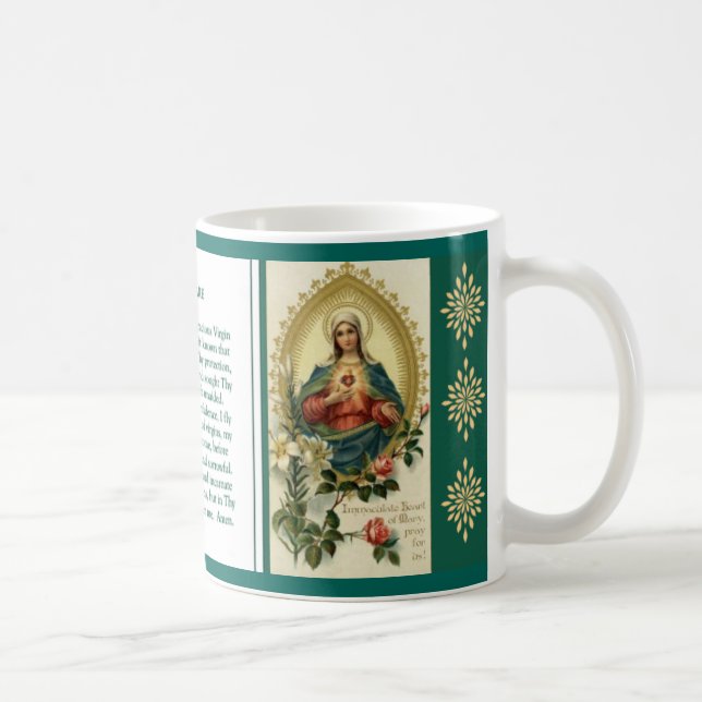 Taza De Café Rezo inmaculado y triste del Virgen María del (Derecha)
