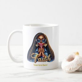 Taza De Café Rezo personalizado a la fe cristiana afroamericana