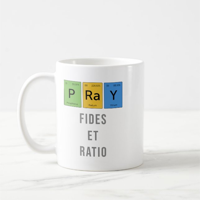 Taza De Café Rezo (Pray): Fides et Ratio (Fe and Reason) (Izquierda)