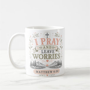 Taza De Café Rezo y dejo las preocupaciones Cita cristiana espi