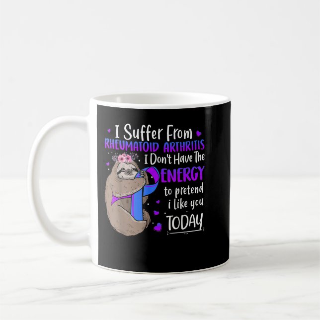 Taza De Café Rheumatoid Arthritis Awareness Costume Sloth Gift  (Izquierda)