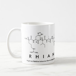 Taza De Café Rhian peptide name mug