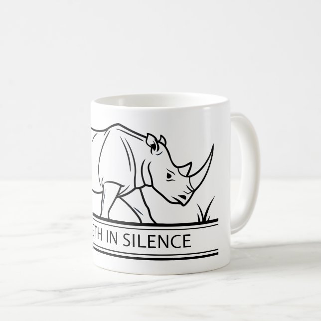 Taza De Café Rhinoceros - Strength In Silence (Anverso derecho)