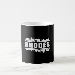 Taza De Café Rhodes Greece City Skyline Cityscape Funny Gift