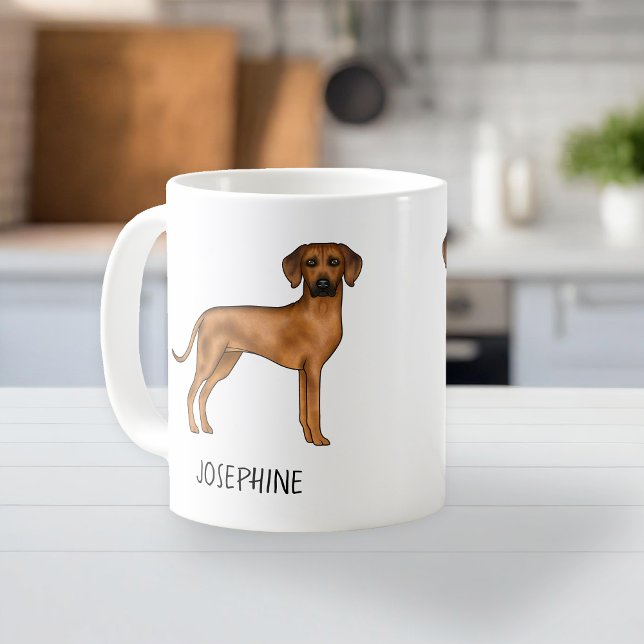 Taza De Café Rhodesian Ridgeback Perro León Marrón Lindo Con No (Please note: This image is a digital mockup. The product may not be in scale.)