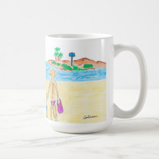 Taza De Café Rhodesian Ridgebacks va a la playa