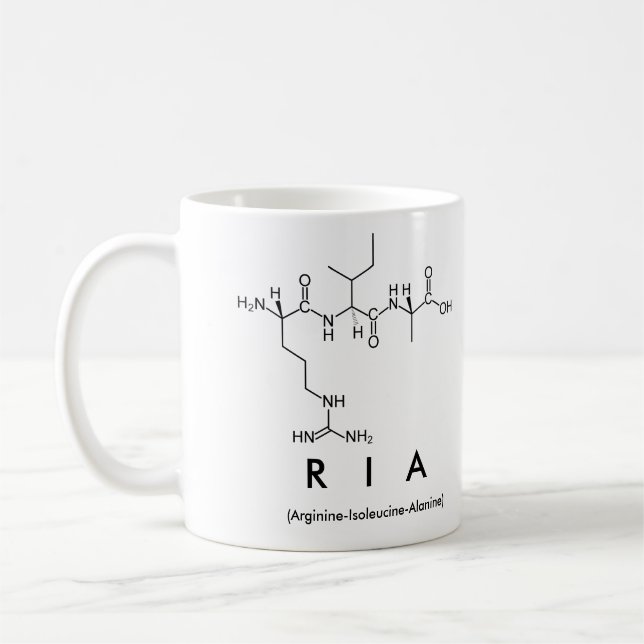 Taza De Café Ria peptide name mug (Izquierda)