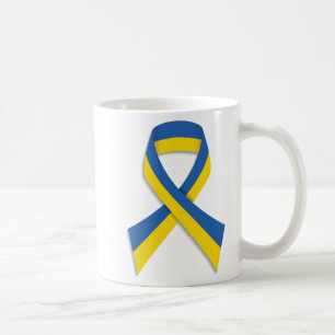 TAZA DE CAFÉ RIBBON UKRANÍ AZUL Y AMARILLO