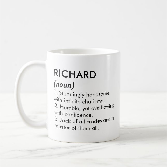 Taza De Café Richard name, Editable name, Custom name (Izquierda)