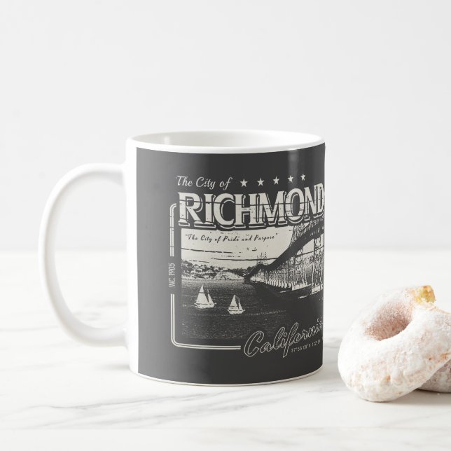 TAZA DE CAFÉ RICHMOND CALIFORNIA - PUENTE RICHMOND SAN RAFAEL (Con donut)