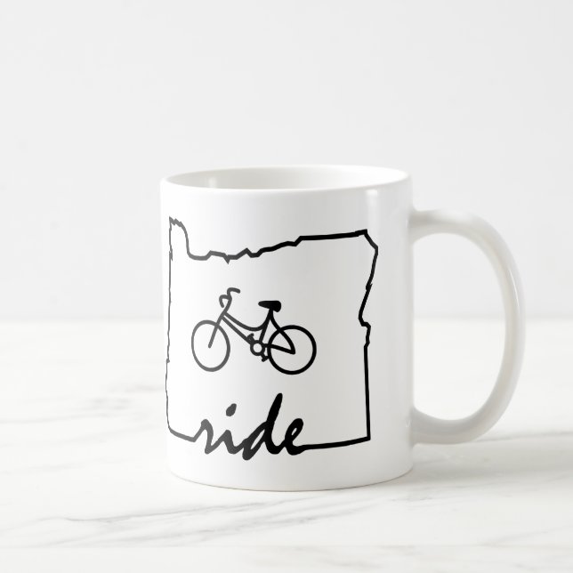Taza De Café Ride Oregon (Ciclismo) (Derecha)