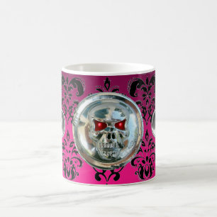 TAZA DE CAFÉ RIDERS DE CRISTAL ROMPEN FUCHSIA DAMASIA NEGRA
