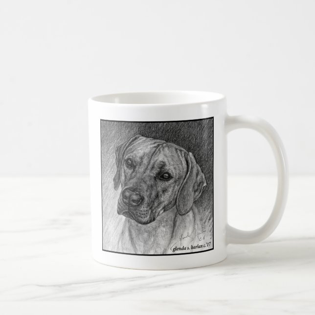Taza De Café Ridgeback Perro Arte de Glenda S. Harlan (Derecha)