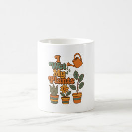 Taza De Café Riego Mis Plantas – Rayas Retro 70