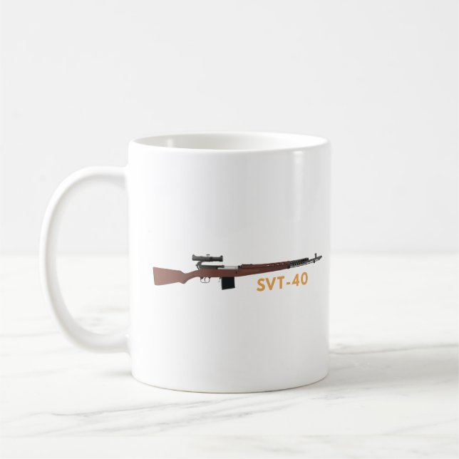 Taza De Café Rifa soviética del francotirador SVT-40 WW2 (Izquierda)