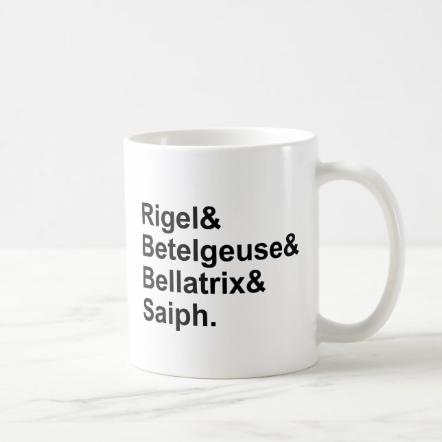 Taza De Café Rigel Betelgeuse Bellatrix Saiph | Estrellas de Or (Derecha)