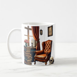 Taza De Café Rincón de lectura de Dark Academia Libros antiguos