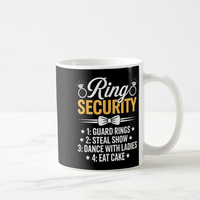 Taza De Café Ring Security Wedding Party Funny Ring Bearer  (Derecha)