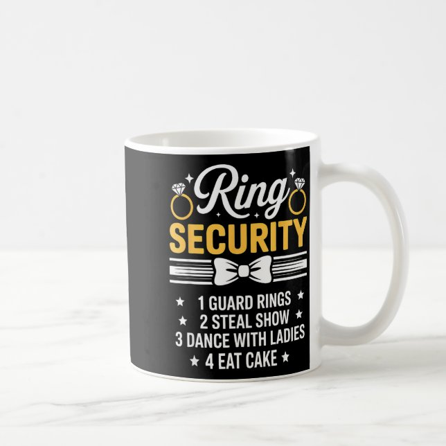 Taza De Café Ring Security Wedding Party Funny Ring Bearer  (Derecha)