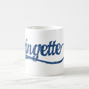 Taza De Café Ringette asalta (la escritura azul)