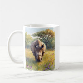 Taza De Café Rinoceronte Africano Clásico Retro