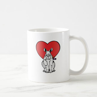 Taza De Café Rinoceronte con el corazón del el día de San