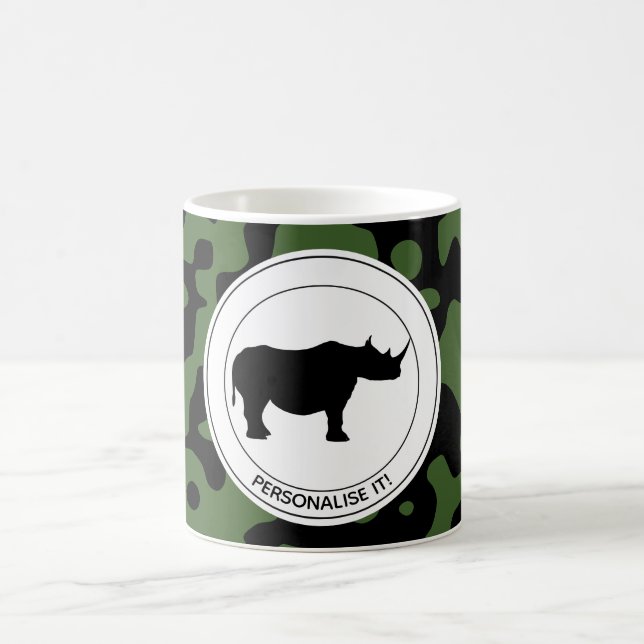 Taza De Café Rinoceronte en camuflaje (Centro)