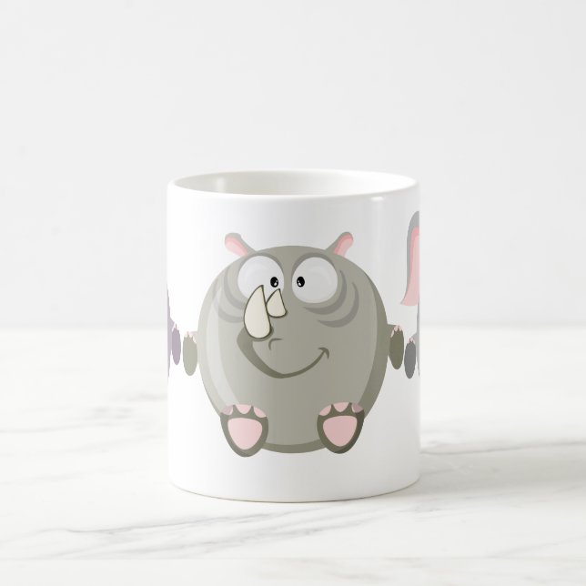 Taza De Café Rinoceronte lindo del círculo (Centro)