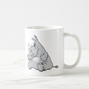 Taza De Café rinoceronte sentado terco