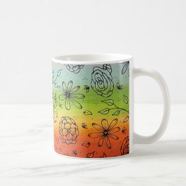 Taza De Café Río arcoiris de flores café Mug