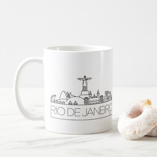 Taza De Café Río de Janeiro Estilizado café taxista (Con donut)