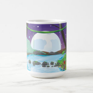 Taza De Café Río de la selva tropical