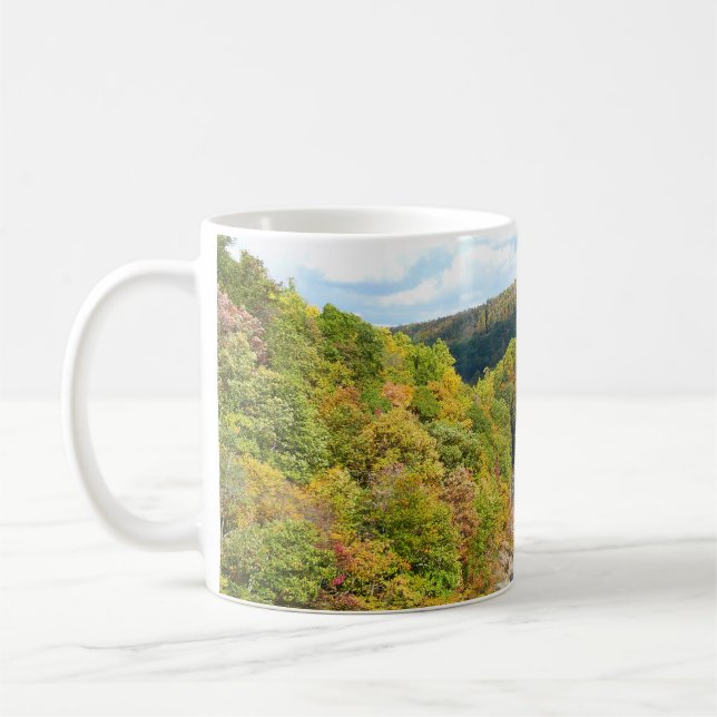 Taza De Café Río Ohiopyle en otoño en Pensilvania (Izquierda)