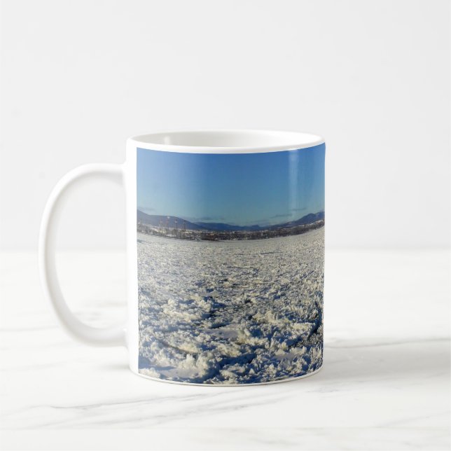 Taza De Café Río San Lorenzo en invierno, Quebec, Canadá (Izquierda)