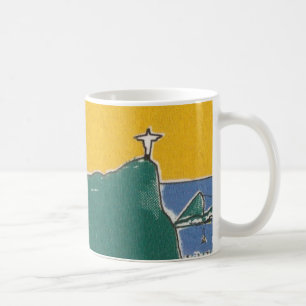 Taza De Café RiodeJaneiro RJ Brasil verde y amarillo