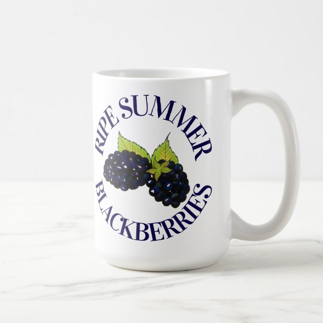 Taza De Café Ripe Summer Blackberries Blackberry Berry Berries (Derecha)