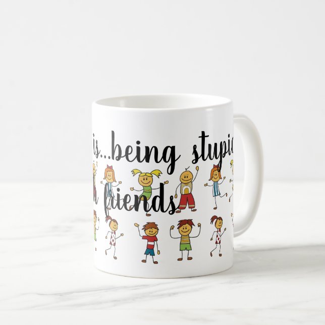 Taza De Café Risas alegres: Diversión con amigos (Anverso derecho)