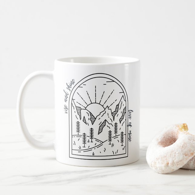 Taza De Café Rise and Shine, Love of Mine (b) Coffee Mug (Con donut)