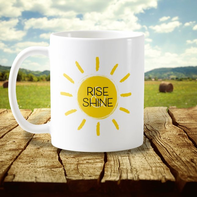 Taza De Café Rise & Shine Sun Yellow Happy Illustrated (Subido por el creador)