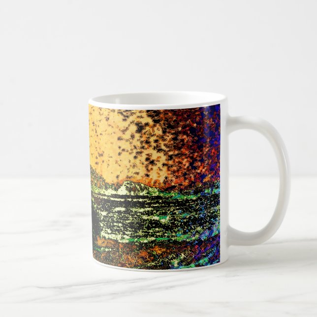 Taza De Café Rising Sun Resumen Mug (Derecha)
